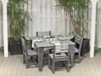LuxCraft 5 Pc Island Dining Table & Chairs