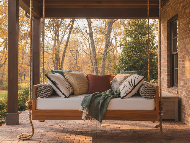 Teak Wood Outdoor Bed Swing | The Olivia Design by Magnolia