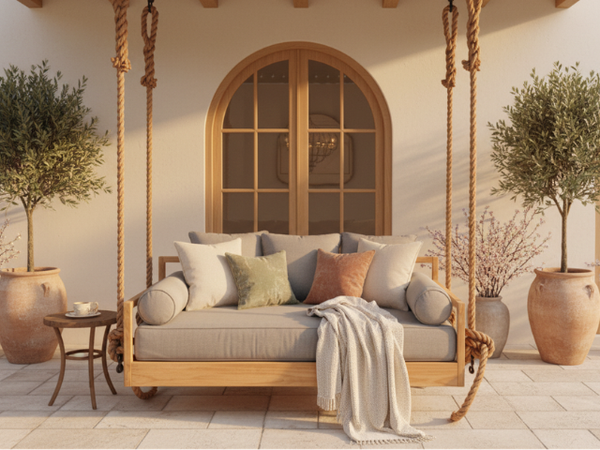ブライト/swing swing sing【完全受注生産盤】 Teak Wood Outdoor Bed Swing | The Olivia Design by Magnolia