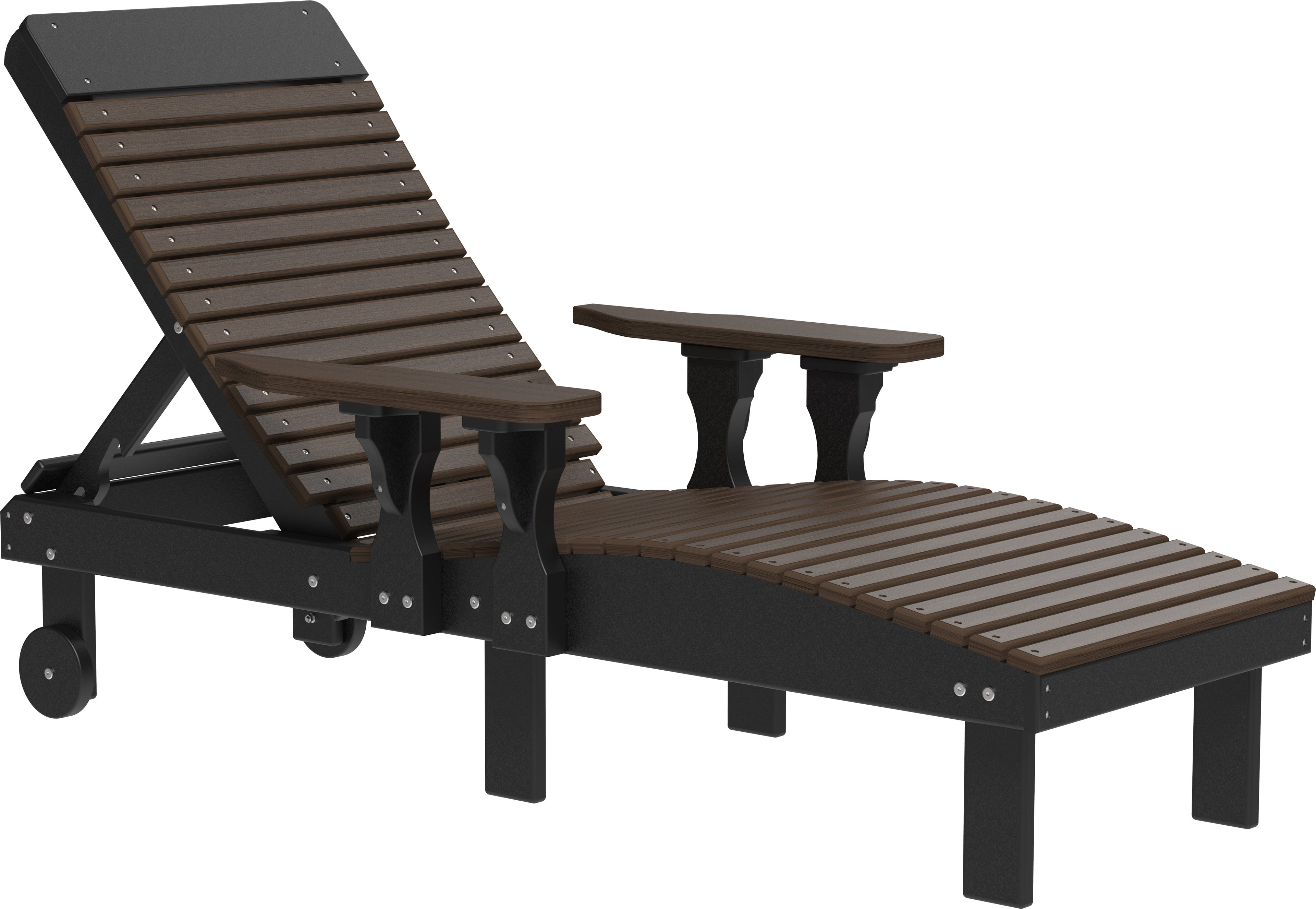 LuxCraft Poly Chaise Lounge - Premium Woodgrain Finish