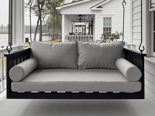 Hanging Bed Swing – Plantation Row | Solid Wood Outdoor Porch Daybed