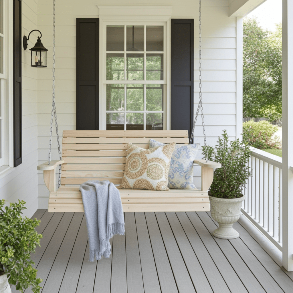 Cypress 3 foot Roll Back Porch Swing