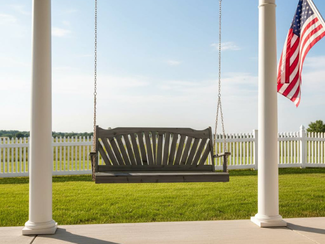 Red Cedar Porch Swing | Fan-Back Design