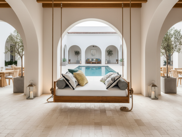 Custom Teak Bed Swing – Surfside Collection | Handmade Outdoor Swing Bed