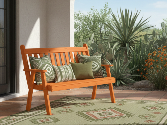 Traditional English Red Cedar Garden Bench