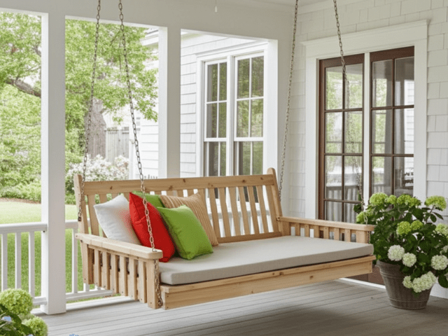 Traditional English Red Cedar Swing Bed