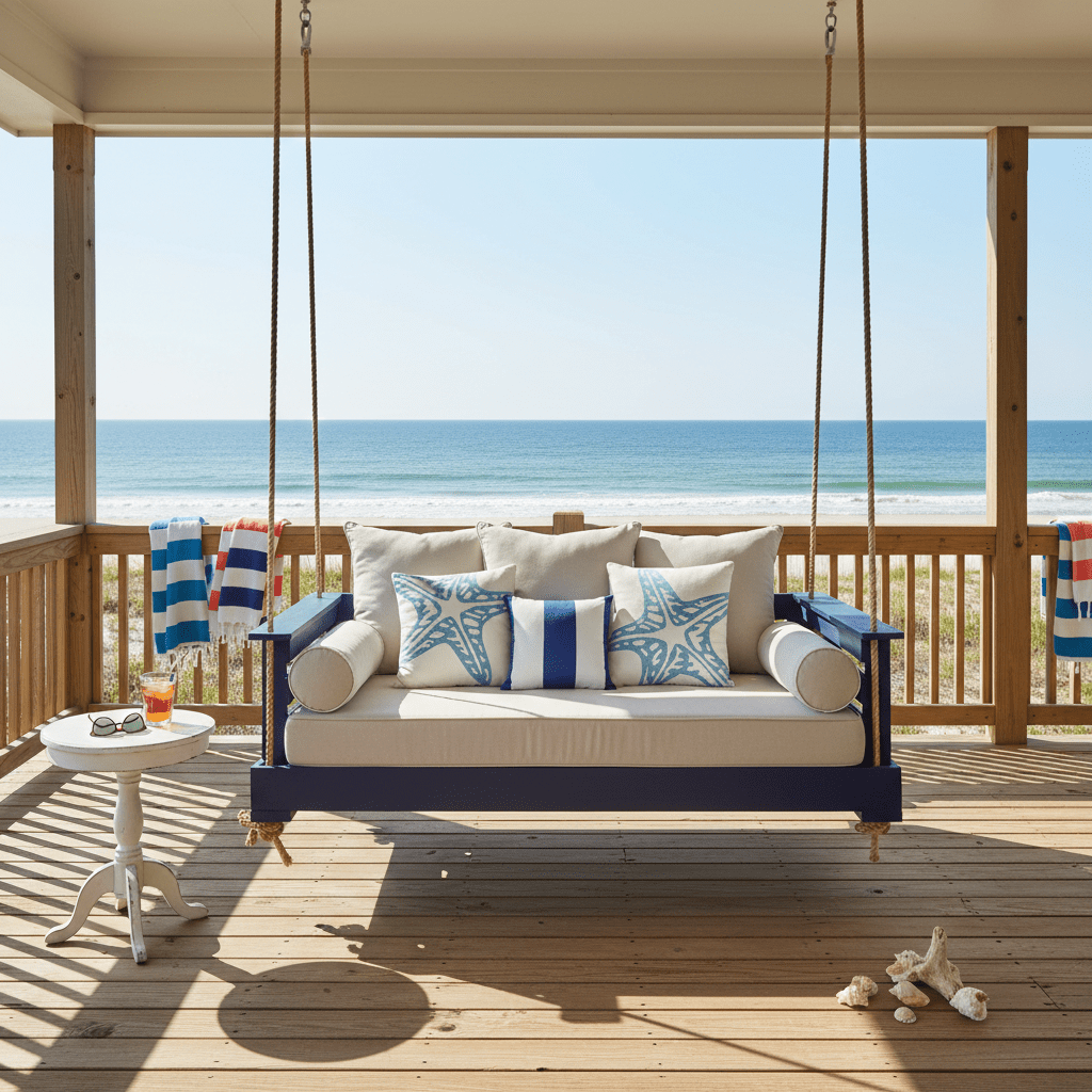 Coastal Bed Swing – Sullivan’s Island | Handmade Custom Outdoor Swing Bed