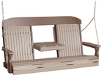 LuxCraft Classic Poly Porch Swing  with Flip Console - 5 Foot