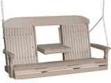 LuxCraft Classic Poly Porch Swing  with Flip Console - 5 Foot