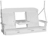 LuxCraft Classic Poly Porch Swing  with Flip Console - 5 Foot