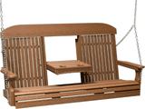 LuxCraft Classic Poly Porch Swing  with Flip Console - 5 Foot
