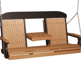 LuxCraft Classic Poly Porch Swing  with Flip Console - 5 Foot