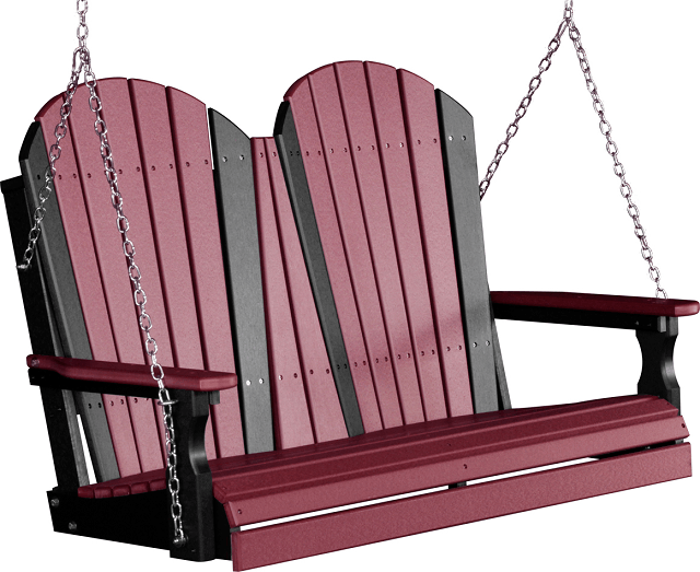 LuxCraft Adirondack Poly / Synthetic / Eco-Friendly Porch Swing - 4 Foot - Magnolia Porch Swings
 - 6