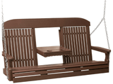 LuxCraft Classic Poly Porch Swing  with Flip Console - 5 Foot