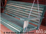 Cypress 5 foot Roll Back Porch Swing