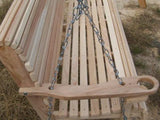 Cypress 3 foot Roll Back Porch Swing
