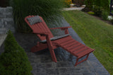 Reclining Folding Adirondack Chair with Pullout Ottoman - Poly