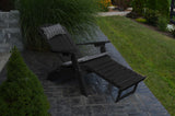 Reclining Folding Adirondack Chair with Pullout Ottoman - Poly