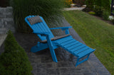 Reclining Folding Adirondack Chair with Pullout Ottoman - Poly