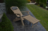 Reclining Folding Adirondack Chair with Pullout Ottoman - Poly