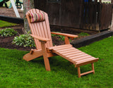 Reclining Folding Adirondack Chair with Pullout Ottoman - Poly