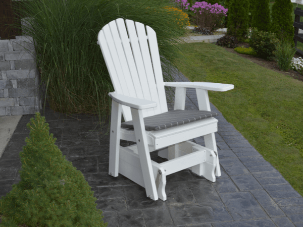 A&L Furniture Poly Fanback Adirondack Glider