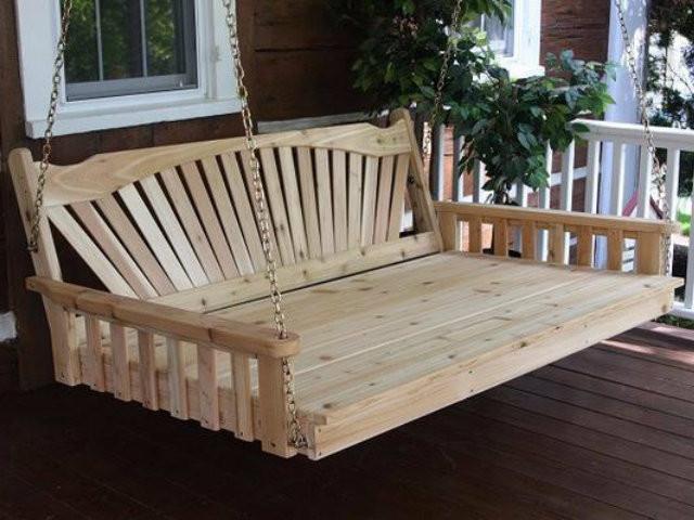 Fanback Red Cedar Swing Bed