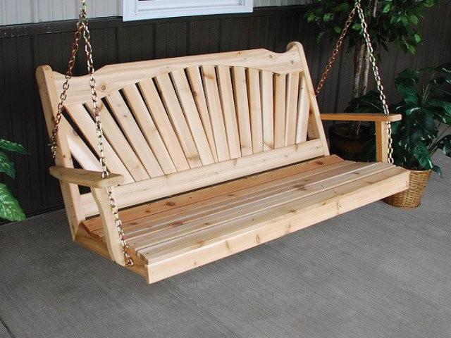 Fan-Back Red Cedar Porch Swing