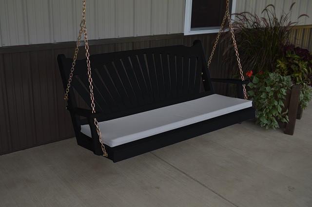 A&L Furniture Fan-Back Pine Swing - Magnolia Porch Swings
 - 10