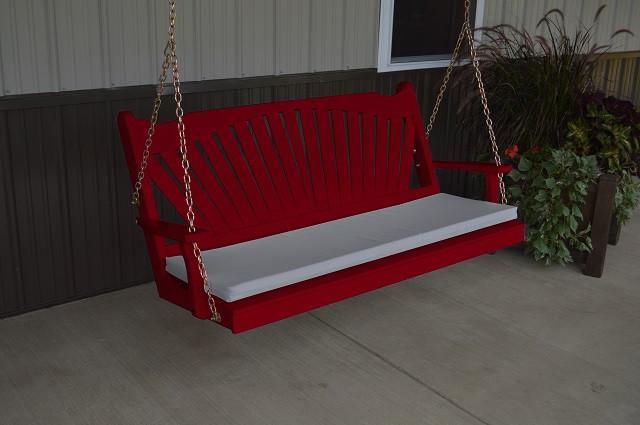 A&L Furniture Fan-Back Pine Swing - Magnolia Porch Swings
 - 6