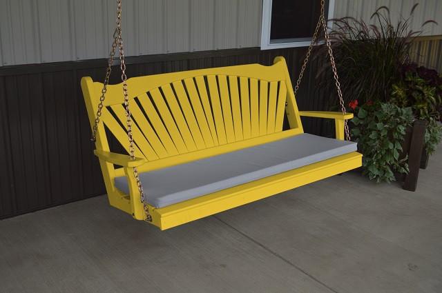 A&L Furniture Fan-Back Pine Swing - Magnolia Porch Swings
 - 2