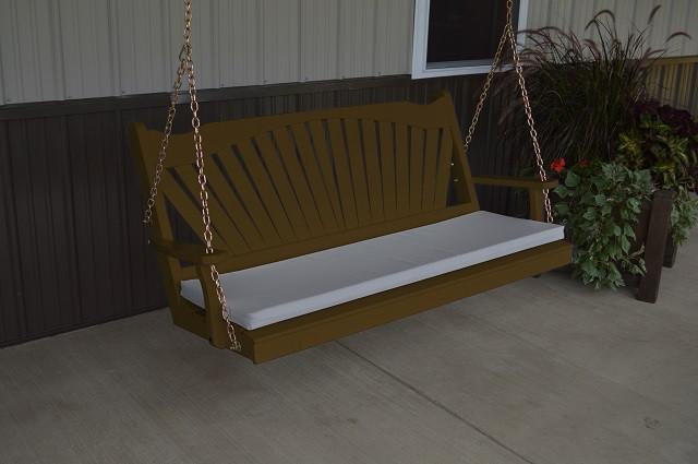 A&L Furniture Fan-Back Pine Swing - Magnolia Porch Swings
 - 8