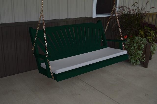 A&L Furniture Fan-Back Pine Swing - Magnolia Porch Swings
 - 7