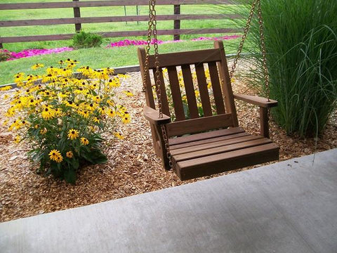 A&L Furniture Traditional English Cedar Chair Swing 401C - Magnolia Porch Swings
