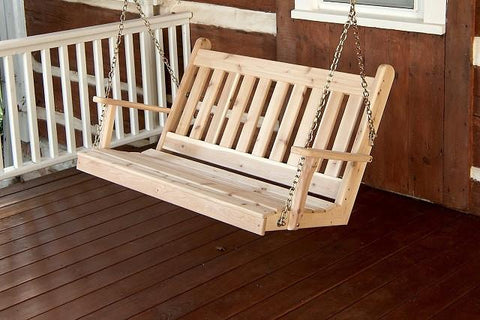 A&L Furniture Traditional English Red Cedar Porch Swing 402C 403C 404C - Magnolia Porch Swings
 - 1