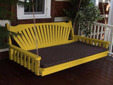 A&L Furniture Fan-Back Pine Swing Bed - Magnolia Porch Swings
 - 1