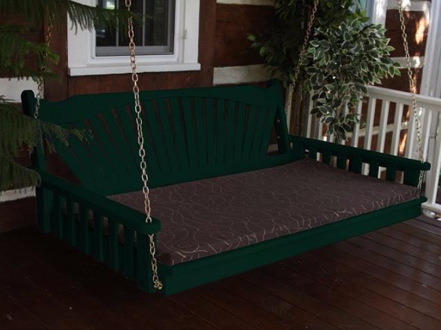 A&L Furniture Fan-Back Pine Swing Bed - Magnolia Porch Swings
 - 7