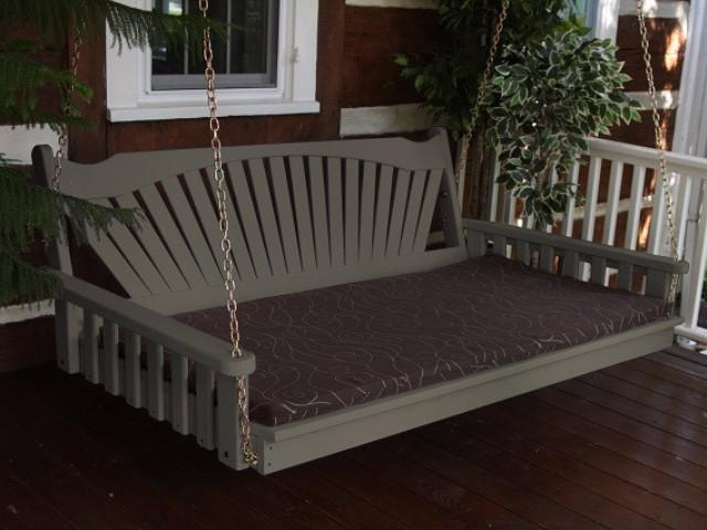 A&L Furniture Fan-Back Pine Swing Bed - Magnolia Porch Swings
 - 9