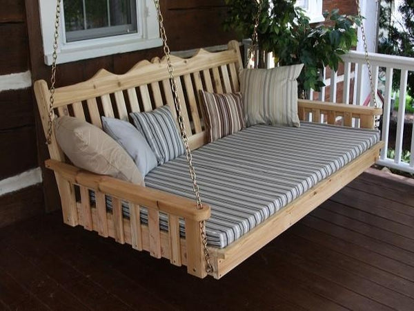 A&L Furniture Royal English Red Cedar Swing Bed 75" Twin 466C - Magnolia Porch Swings
 - 1