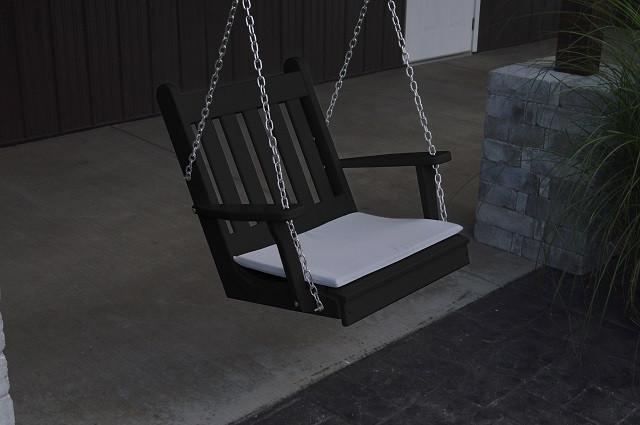 A&L Furniture Traditional English Poly/Recycled Plastic Chair Swing 931 - Magnolia Porch Swings
 - 3