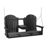 LuxCraft Adirondack Poly Porch Swing with Flip Console - 5 Foot