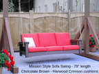 Mission Style Deep Seating Poly Sofa Swing with Cushions