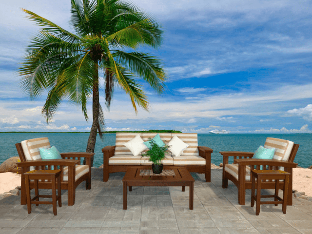 Mission Style Sofa Set - 6 Pieces